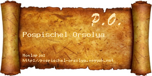 Pospischel Orsolya névjegykártya